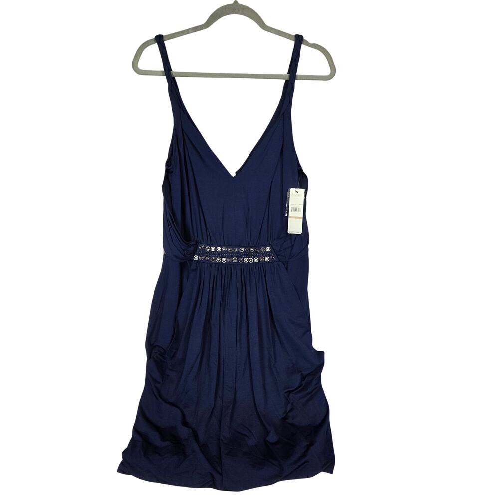 Laundry by Shelli Segal Navy Blue Cocktail Dress Sz 12 Event Glam Party Gala NWT